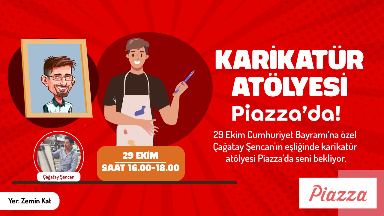 Piazza'da karikatür atölyesi