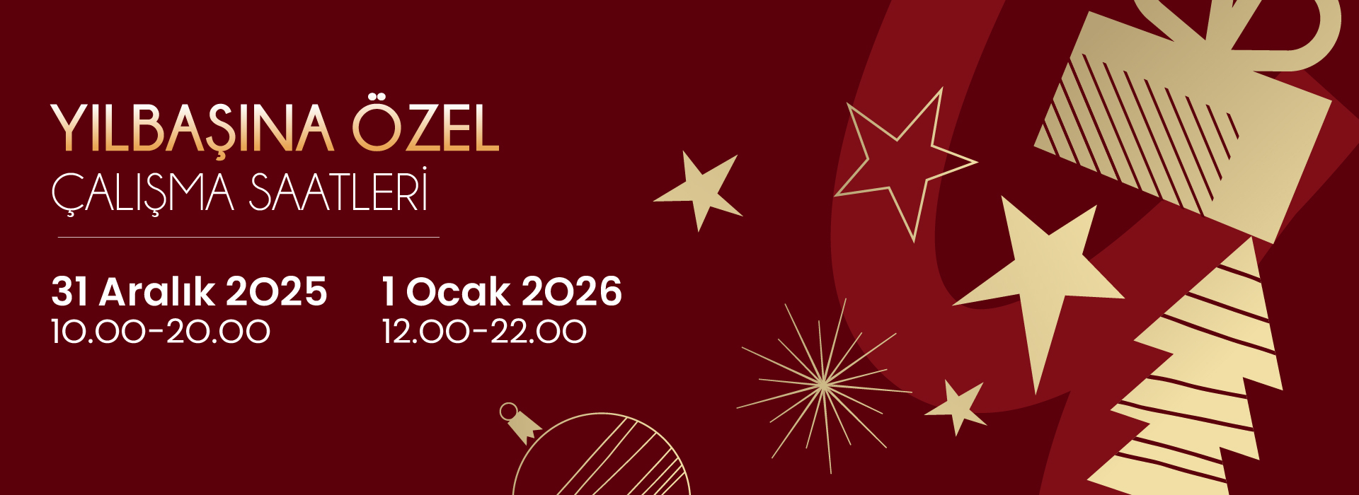 Yılbaşı çalışma saatleri