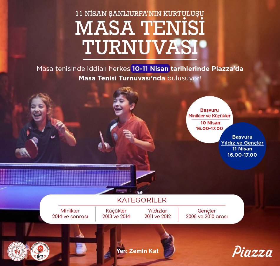 Masa Tenisi Turnuvası Piazza'da!