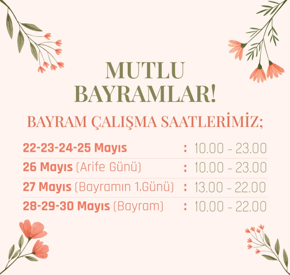 Kurban Bayramı Çalışma Saatlerimiz